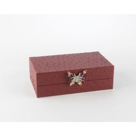 Mikasa Moor Bordo Kelebek Kulplu 20x12x7 cm Deri Kutu