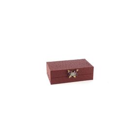 Mikasa Moor Bordo Kelebek Kulplu 20x12x7 cm Deri Kutu