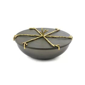 Mikasa Moor Branch 22x10 cm Kapaklı Gold Gri Kase