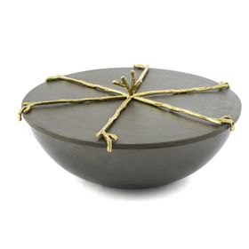 Mikasa Moor Branch 27x12 cm Kapaklı Gold Gri Kase
