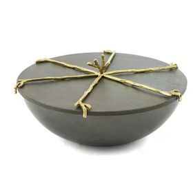 Mikasa Moor Branch 27x12 cm Kapaklı Gold Gri Kase