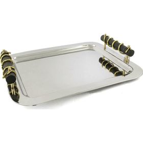 Mikasa Moor Branch 44x34x7 cm Ahşap Kulplu Metal Tepsi