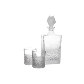 Mikasa Moor Buzlu Kurt Kapaklı 3 Parça 800 ml-280 ml Cam Viski Seti