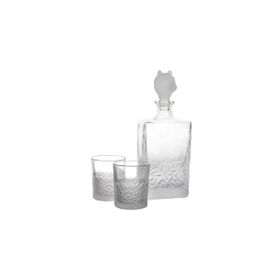 Mikasa Moor Buzlu Kurt Kapaklı 3 Parça 800 ml-280 ml Cam Viski Seti