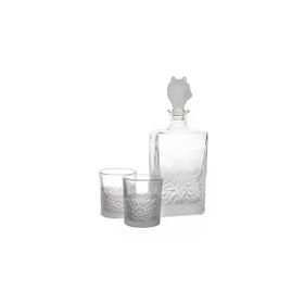 Mikasa Moor Buzlu Kurt Kapaklı 3 Parça 800 ml-280 ml Cam Viski Seti