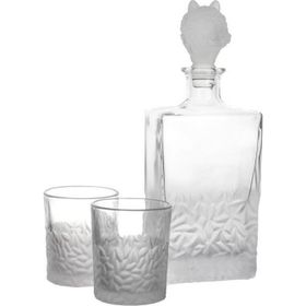 Mikasa Moor Buzlu Kurt Kapaklı 3 Parça 800 ml-280 ml Cam Viski Seti
