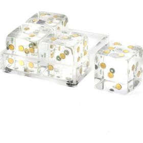 Mikasa Moor Clear Akrilik Dek 4lü 11x11x6cm Zar Seti