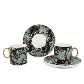 Mikasa Moor Garden Siyah 2li 180 cc Çay Fincanı Seti