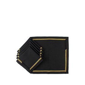Mikasa Moor Karmen Gold Nakışlı Siyah 6'lı Servis Peçetesi Seti