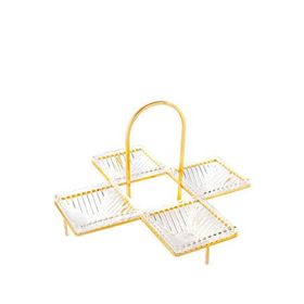 Mikasa Moor Rengi Standlı 4'lü 35x22 cm Altın Servislik