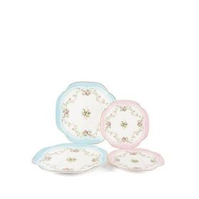 Mikasa Moor Rose Charm Porselen 2'li Pasta Tabağı Ve 2li Servis Tabağı Seti