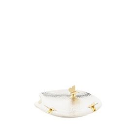 Mikasa Moor Silver Dövme Kelebek Figürlü Çelik 21 cm Gümüş Dekoratif Tabak