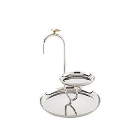 Mikasa Moor Silver Gold Kelebek Figürlü Çelik 2 Katlı 28 cm Gümüş Servis Standı