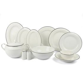 Mikasa Moor Stripe Silver 74 Parça 12 Kişilik Yemek Takımı