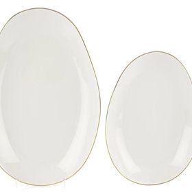 Mikasa Moor Triangular Gold 2'li 34x27 cm Oval Servis Tabağı