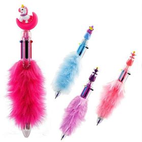 Mikro 5314A-24 Unıcorn Peluşlu 6 Renk Tükenmez Kalem