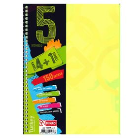 Mikro A4 4+1 Ayraçlı 150 Yaprak Sarı Kapaklı Defter