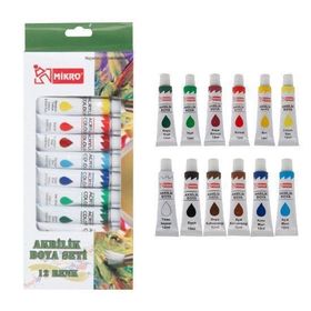 Mikro AB-12 12x12 ml Su Bazlı Akrilik Boya