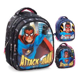 Mikro Attack-Man MB-137 Erkek Çocuk Okul Sırt Çantası Çok Renkli