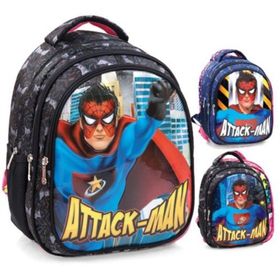 Mikro Attack-Man MB-137 Erkek Çocuk Okul Sırt Çantası Çok Renkli