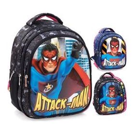 Mikro Attack-Man MB-137 Erkek Çocuk Okul Sırt Çantası Çok Renkli