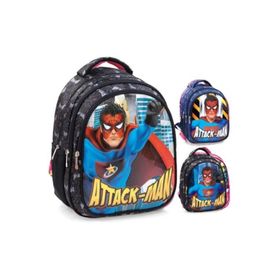 Mikro Attack-Man MB-137 Erkek Çocuk Okul Sırt Çantası Çok Renkli
