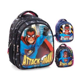 Mikro Attack-Man MB-137 Erkek Çocuk Okul Sırt Çantası Çok Renkli