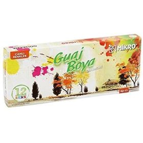 Mikro GJ 9012 12x9 mm 12 Renk Tüplü Guaj Boya