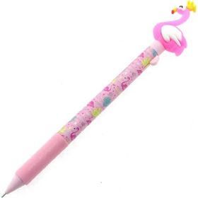 Mikro MP-520 Pembe Beyaz 0.7 mm Flamingo Başlıklı Yandan Basmalı Versatil Kalem