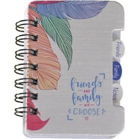 Mikro NT-03 Telli Çizgili-Friends Family Notes Gri-A7-60 Yaprak Desenli Ayraçlı Not Defteri