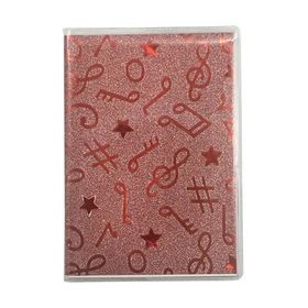Mikro NT-216 Kırmızı Çizgili Küçük Boy Nota Desenli Not Defteri