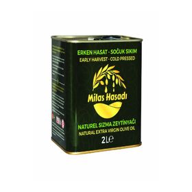 Milas Hasadı 2 lt Teneke Erken Hasat Soğuk Sıkım Zeytinyağı
