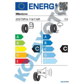 Milestone 225/75 R16C 118/116R Vanmile Yaz Lastiği 2019 ve Öncesi