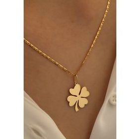 Milet Kuyumculuk 14 Ayar Altın Yonca Valentino Zincir Kolye