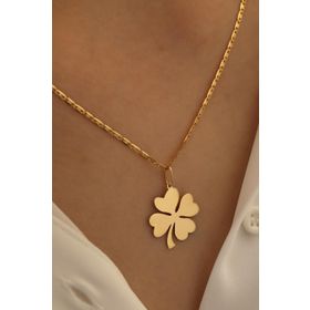 Milet Kuyumculuk 14 Ayar Altın Yonca Valentino Zincir Kolye