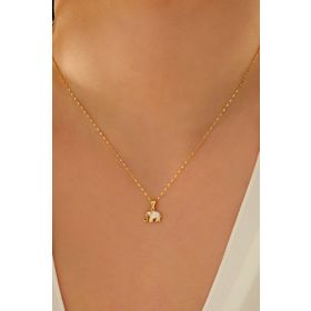 Milet Kuyumculuk 14 Ayar Aynalı Zincirli ve Mineli Fil Altın Kolye