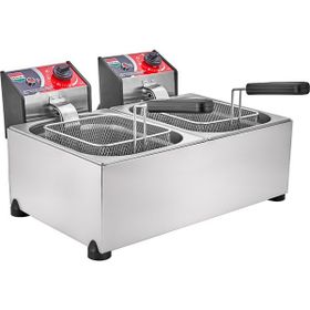 Miletto MF10 5+5 lt Elektrikli Sanayi Tipi Paslanmaz Çelik Fritöz