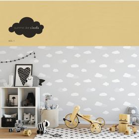 Milky Baby 405-1 Gri Bulut Desenli Çocuk 5 m2 Duvar Kağıdı