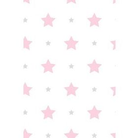 Milky Baby 412-1 Pembe Yıldızlar Çocuk Odası Duvar Kağıdı