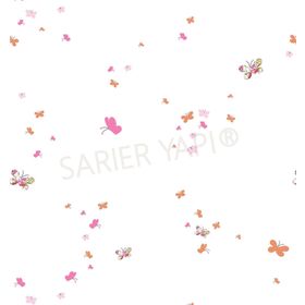 Milky Baby 427-1 Pembe Kelebek Desenli Çocuk Duvar Kağıdı