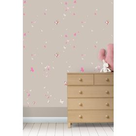 Milky Baby 427-1 Pembe Kelebek Desenli Çocuk Duvar Kağıdı