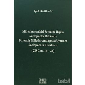 MILLETLERARASI MAL SATIMINA İLIŞKIN SÖZLEŞMELER HAKKINDA BIRLEŞMIŞ MILLETLER ANTLAŞMASI UYARINCA SÖZLEŞMENIN KURULMASI - İPEK SAĞLAM