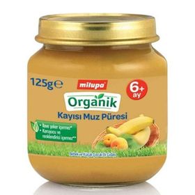 Milupa 125 gr Kavanoz Organik Kayısı Muz Püresi