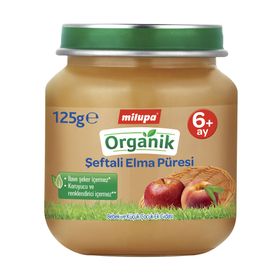 Milupa 125 gr Kavanoz Organik Şeftali Elma Püresi
