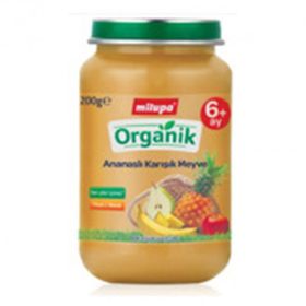 Milupa 200 gr Organik Ananaslı Karışık Meyveli Kavanoz Maması