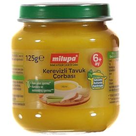 Milupa 6+ Ay 125 gr Kerevizli Tavuk Çorbası Kavanoz Maması