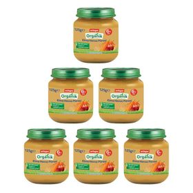 Milupa Organik Elmalı Havuçlu 125 gr 6'lı Set Kavanoz Maması