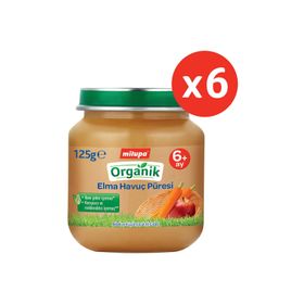 Milupa Organik Elmalı Havuçlu 125 gr 6'lı Set Kavanoz Maması