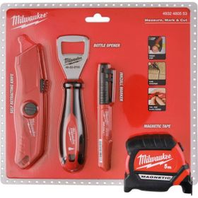 Milwaukee 4932480553 5 mt Metre Maket Bıçağı Markek Şişe Açacağı Promo Set