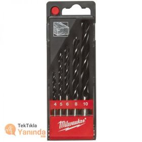Milwaukee Ahşap 5'li 4.5.6.8.10 Matkap Ucu Seti